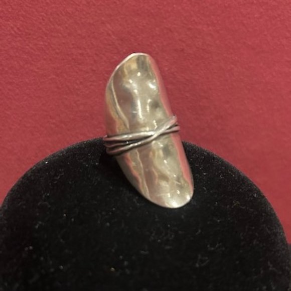 DIDAE Israel 925 Sterling Silver Hammered VTG-RING - Picture 3 of 10